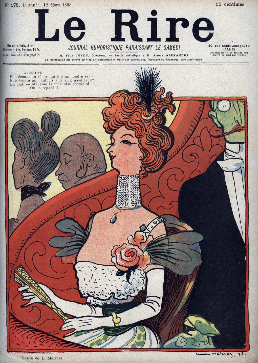 Mulher no Teatro - o riso de 12 de março de 1898 (gravura) de Lucien Metivet