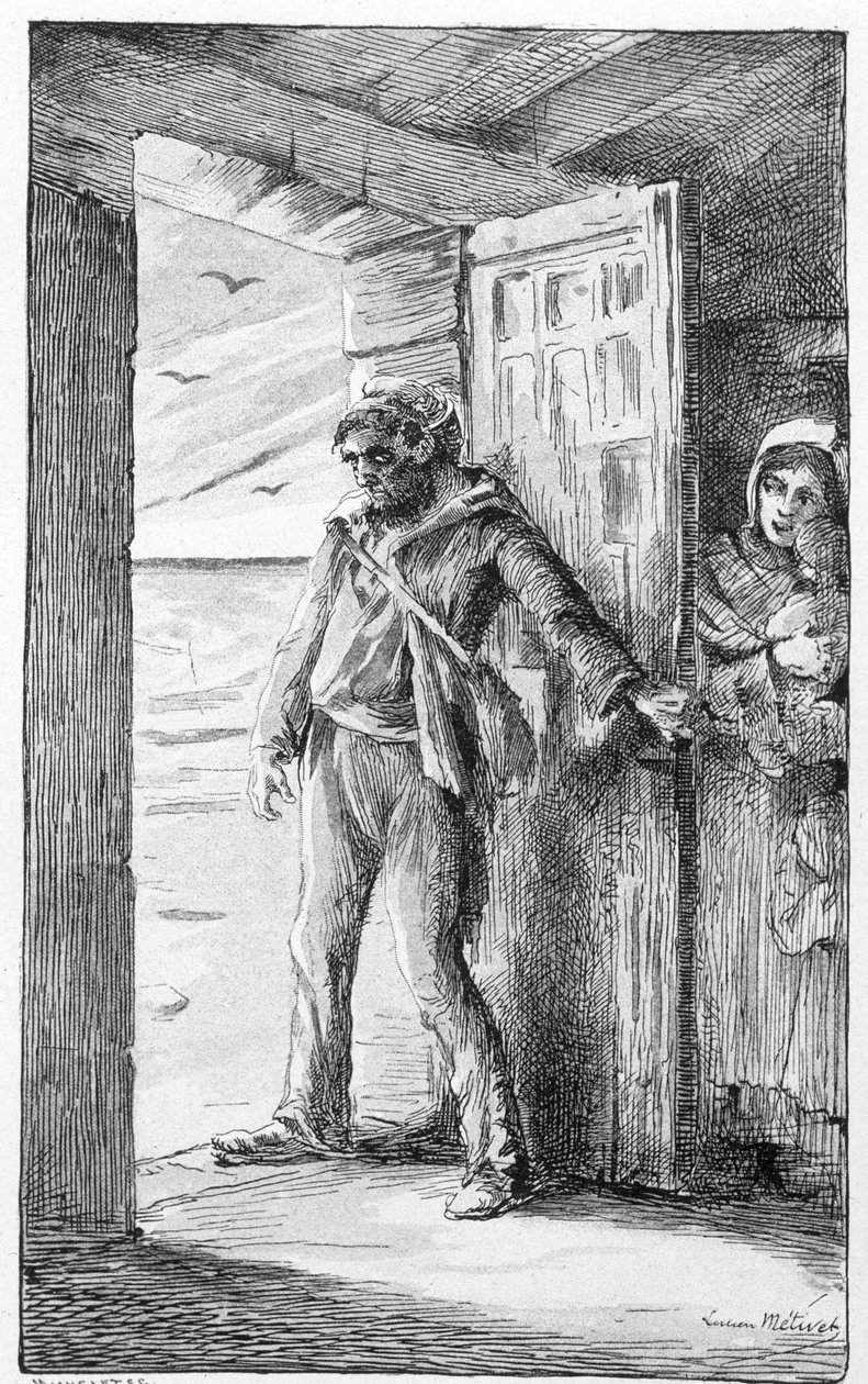 ilustração para a canção "le retour du marin" (gravura) de Lucien Metivet