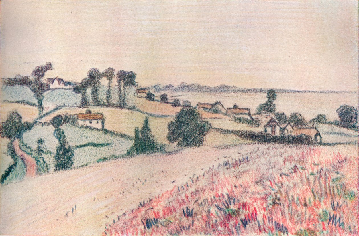 De um desenho em giz colorido de Lucien Pissarro, século c20 de Lucien Pissaro