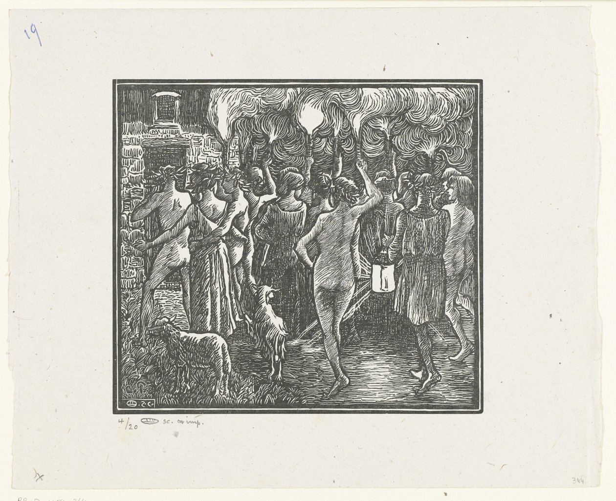 De fakkeloptocht
Daphnis e Chloe, Retirada das tochas
Daphnis e Chloe (título da série) de Lucien Pissarro
