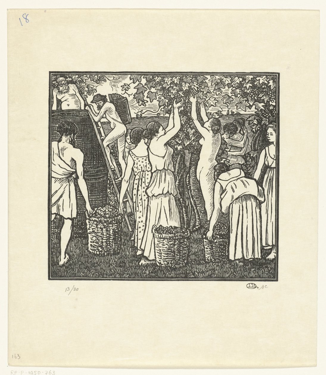 De wijnoogst
Daphnis e Chloe, A Colheita
Daphnis e Chloe (título da série) de Lucien Pissarro