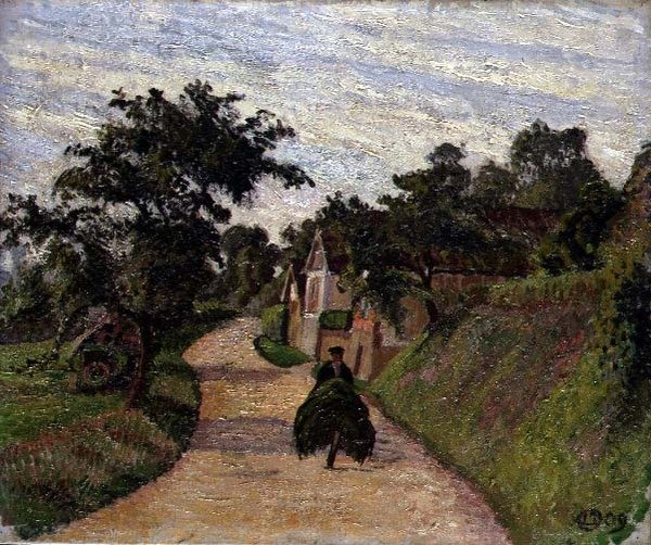 Eragny, A Estrada de Gisars para Bazincourt de Lucien Pissarro