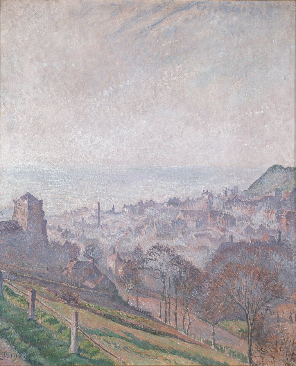 Hastings: Névoa, Sol e Fumo, 1918 de Lucien Pissarro