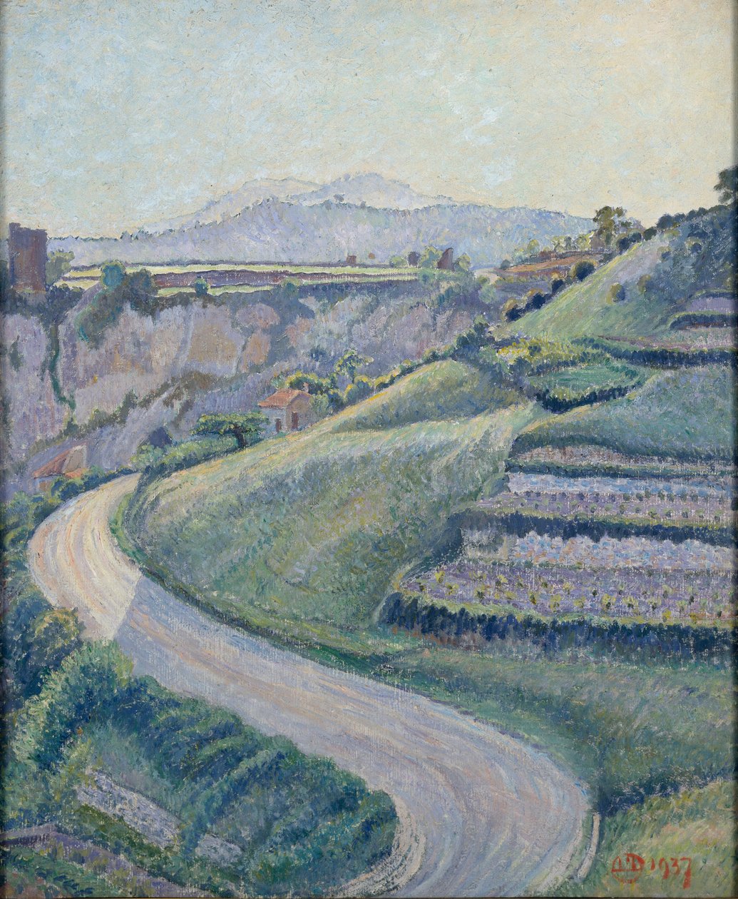 A Nova Estrada, Cotignac, 1937 de Lucien Pissarro