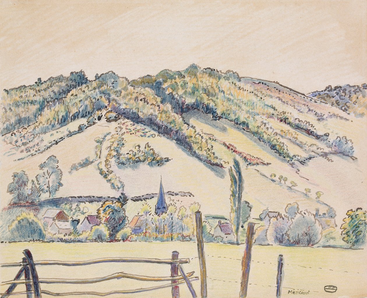 Mericourt, 1919 de Lucien Pissarro
