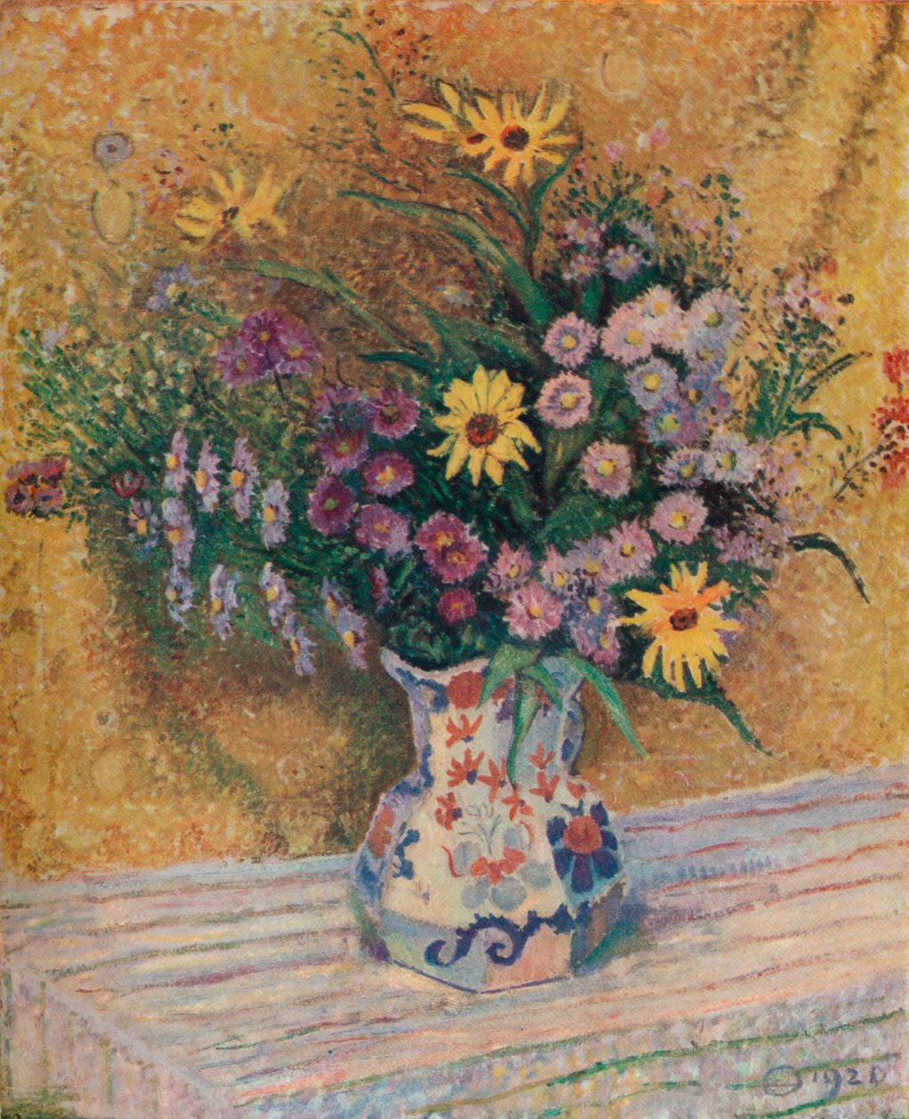 Margaridas de Michaelmas, c1920 de Lucien Pissarro