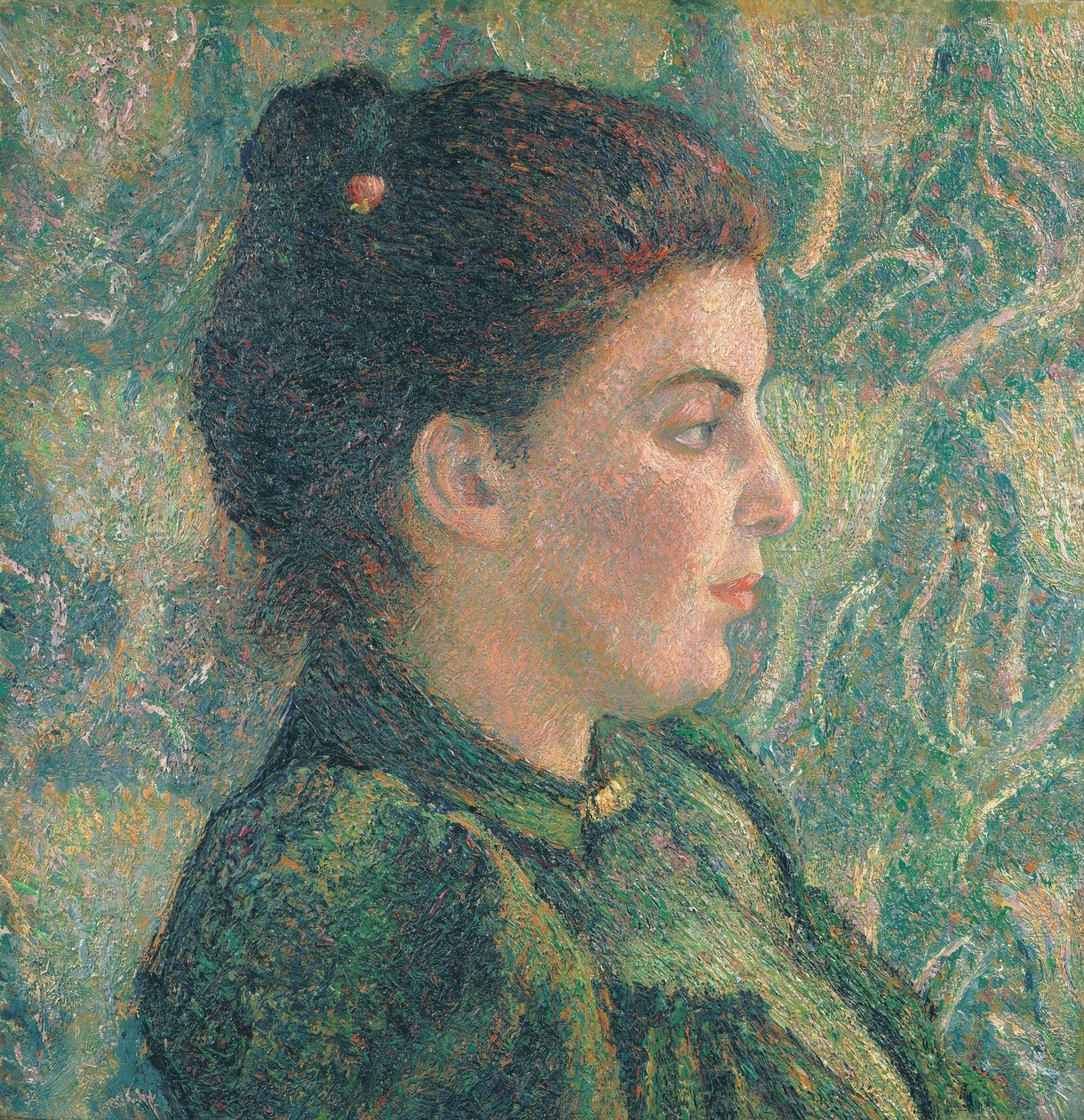 Retrato de Esther em perfil de Lucien Pissarro