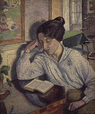 Retrato da leitura de Gladys Chivers de Lucien Pissarro