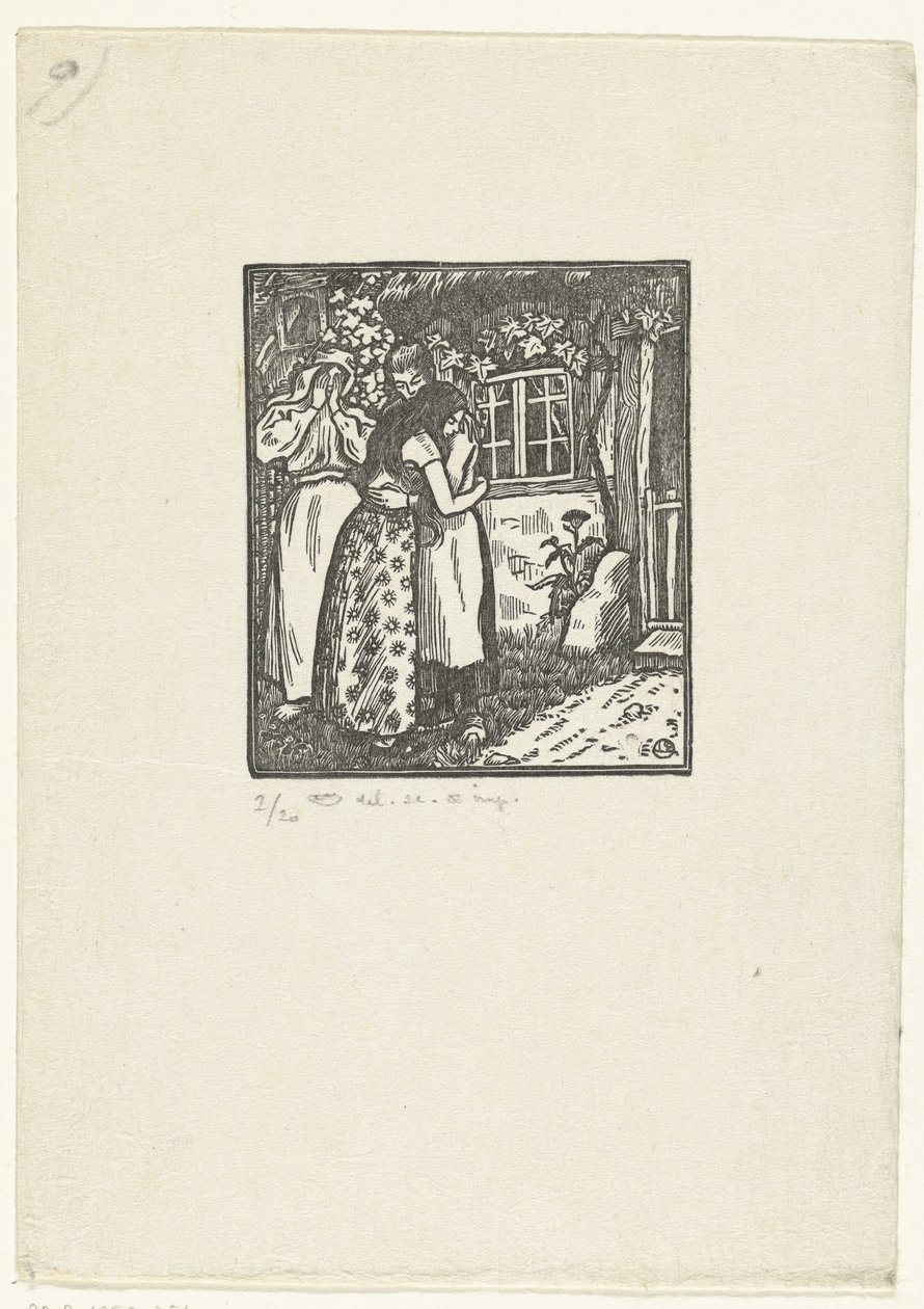 Ruth e Naomi abraçam-se de Lucien Pissarro