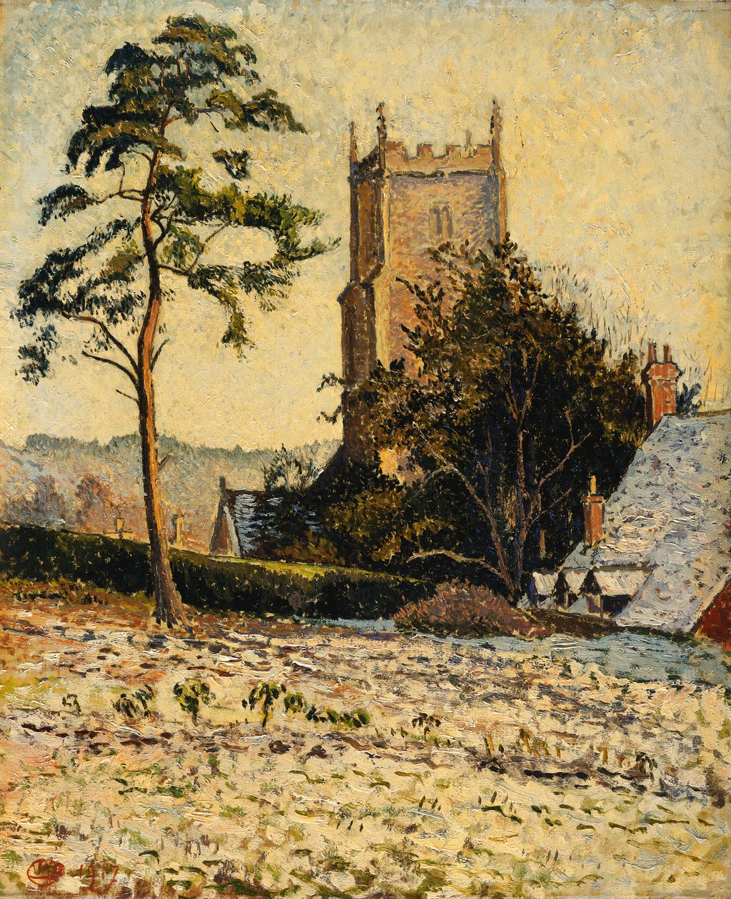 A Igreja em East Knoyle, Thaw de Lucien Pissarro