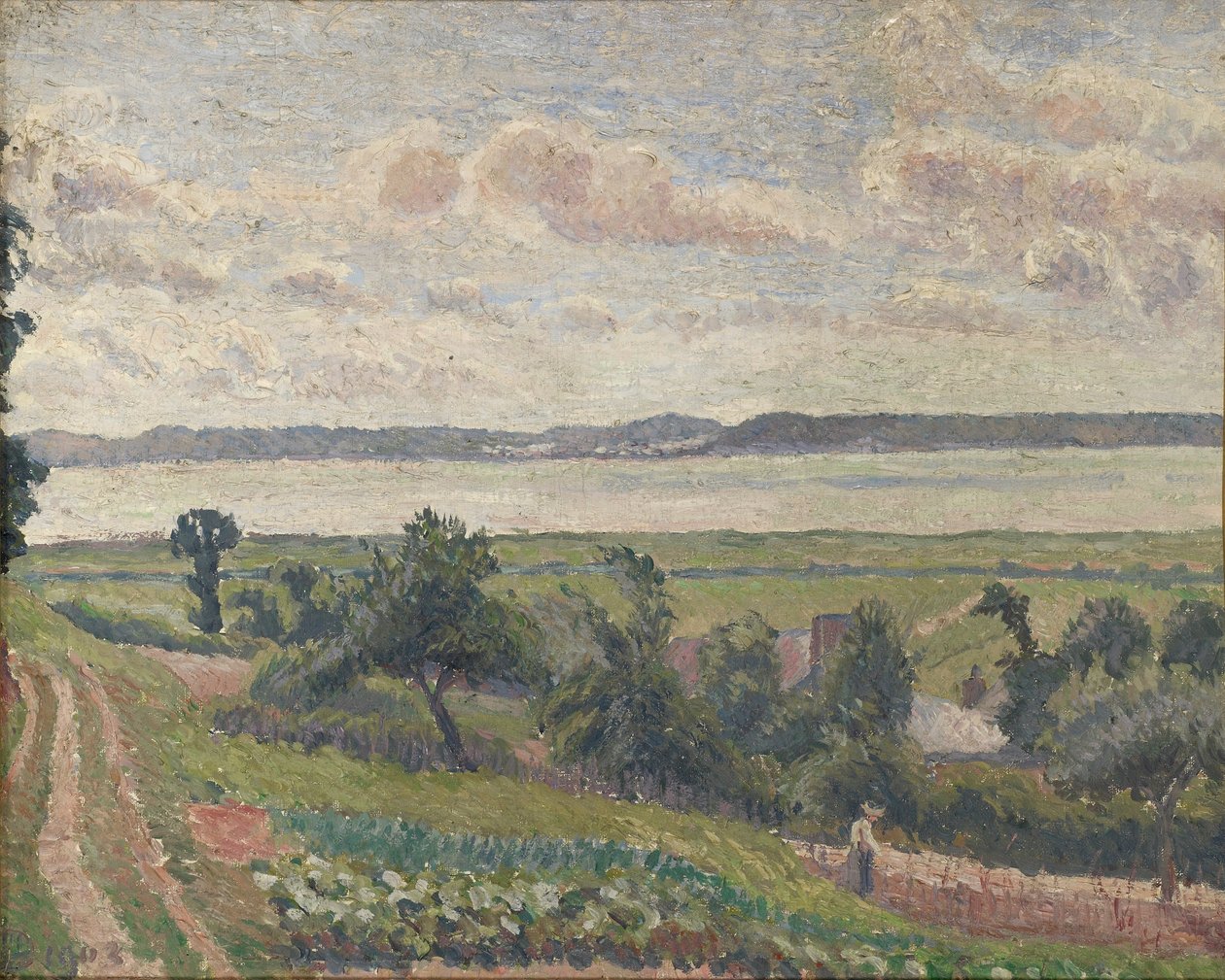Vista sobre o Estuário, Harfleur, 1903 de Lucien Pissarro
