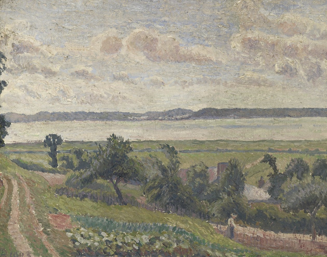 Vista sobre o estuário, Harfleur, 1903 de Lucien Pissarro