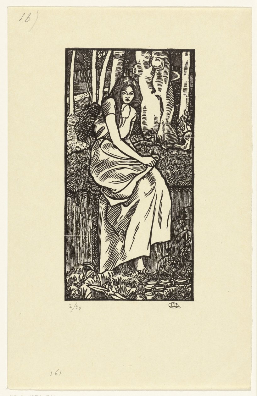 Mulher numa floresta
Rapariga da floresta de Lucien Pissarro