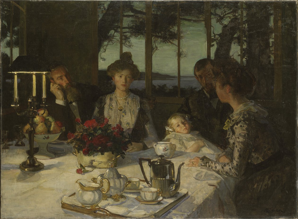 Parler dans le crepuscule - Talking in the Twilight, de Simon, Lucien (1861-1945). Óleo sobre tela. Dimensão : 140x190 cm. Nationalmuseum Stockholm de Lucien Simon