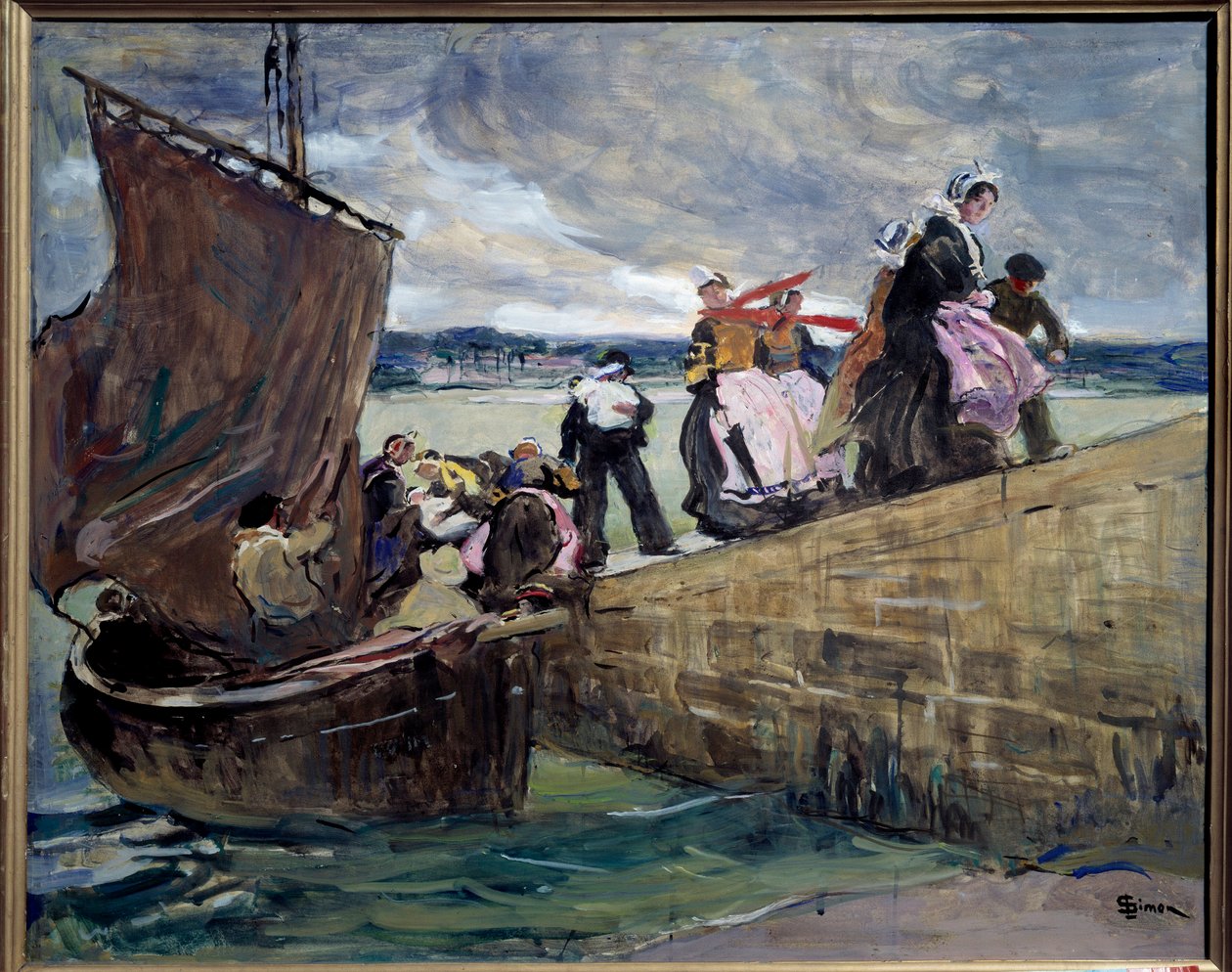 O contrabandista da Sainte Marine na Bretanha Pintura de Lucien Simon (1861-1945) 1907 Rennes, Musee des Beaux Arts de Lucien Simon