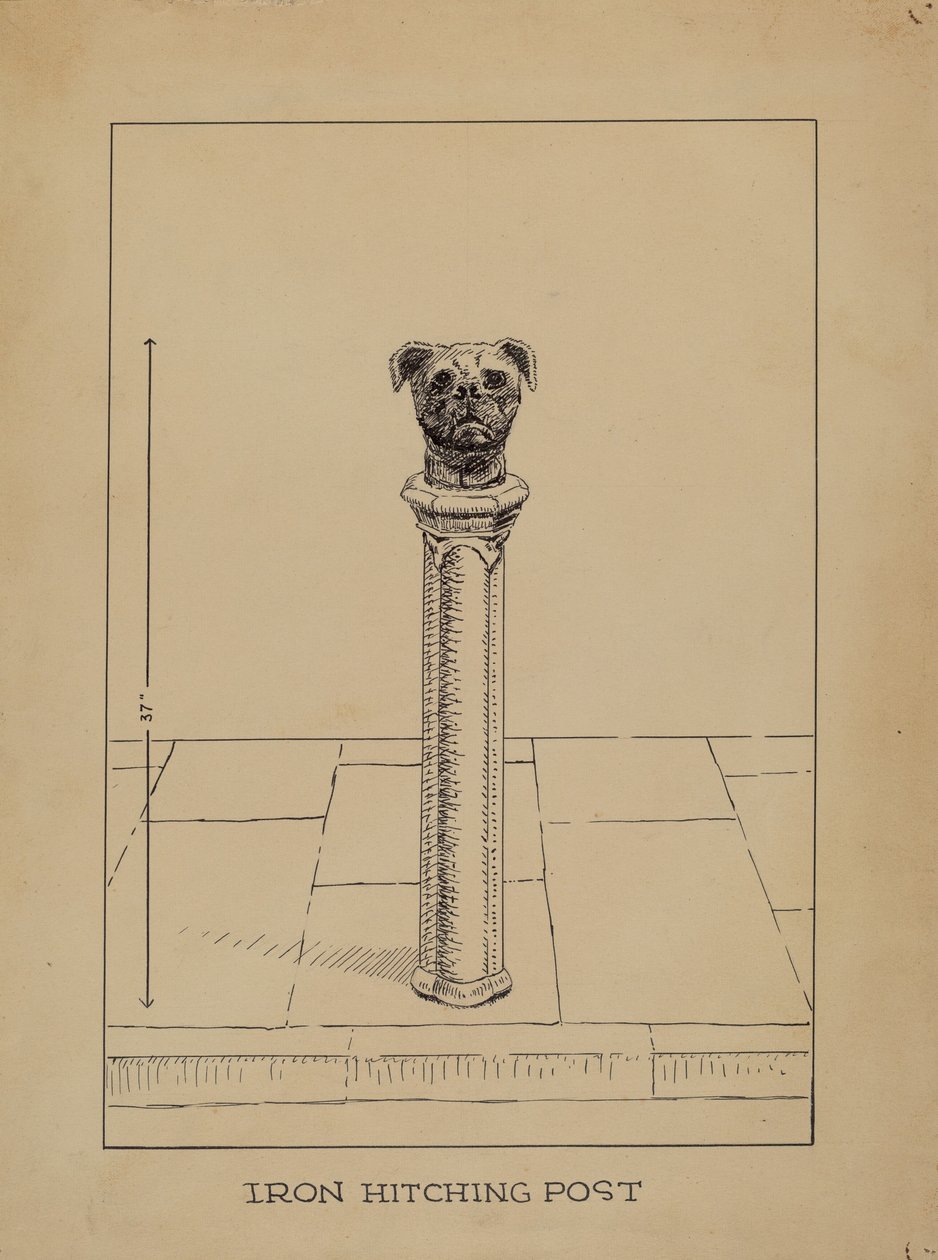 Poste de engate de ferro fundido de Lucien Verbeke