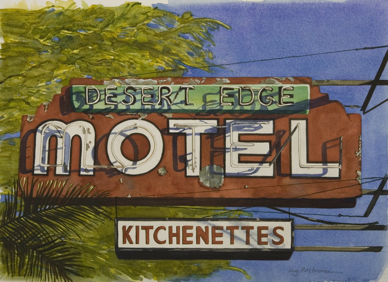 Motel da borda do deserto, 2006 (wc no papel) de Lucy Masterman