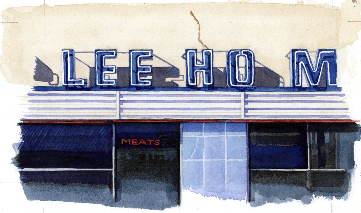 Jerrys Lee Ho Market, 2002 (wc em papel) de Lucy Masterman