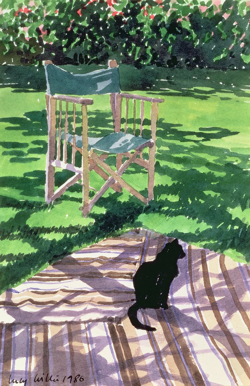 Gato preto e Dappling, 1986 de Lucy Willis