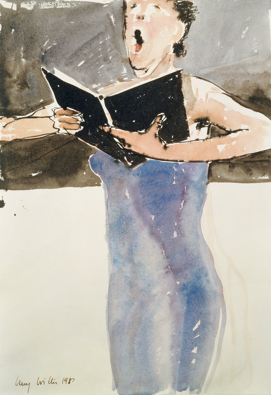 Carmina Burana, 1987 (caneta e tinta com wc no papel) de Lucy Willis