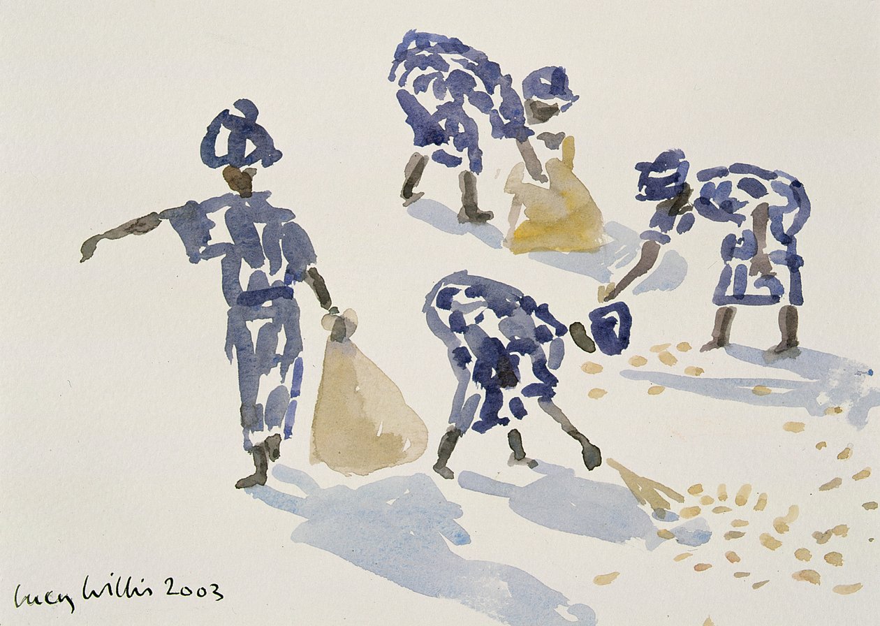 Clearing Leaves, Senegal, 2003 (wc no papel) de Lucy Willis