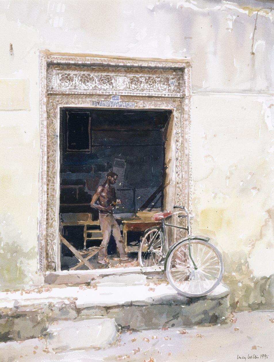 Dark Interior, Zanzibar, 1995 (wc em papel) de Lucy Willis
