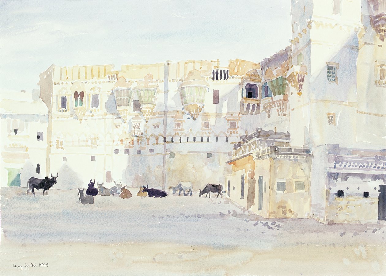 Noite no Palácio, Bhuj, 1999 (wc no papel) de Lucy Willis