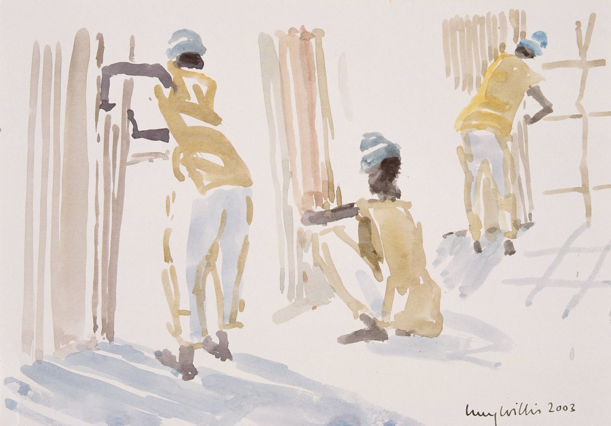 The Bamboo Fence, Senegal, 2003 (wc no papel) de Lucy Willis