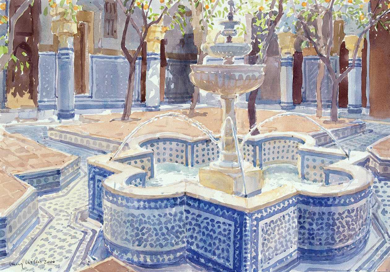 The Blue Fountain, 2000 (wc no papel) de Lucy Willis