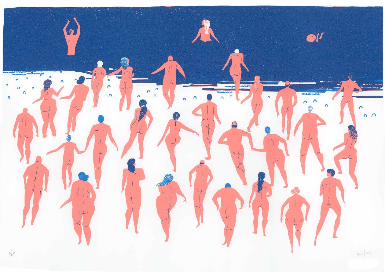 Nude Beach Run, 2016 (serigrafia) de Lucy Banaji