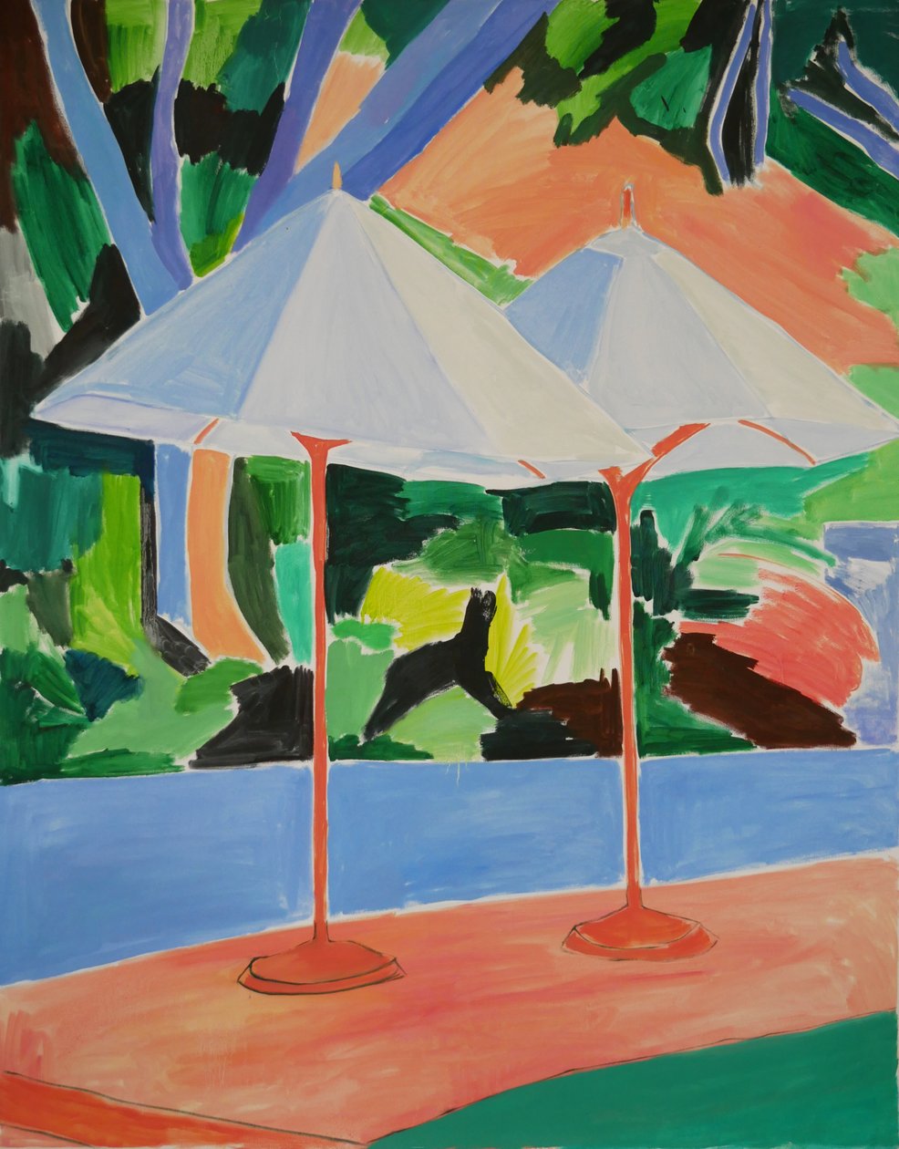 Guarda-chuva, 2022 (óleo sobre tela) de Lucy Smallbone