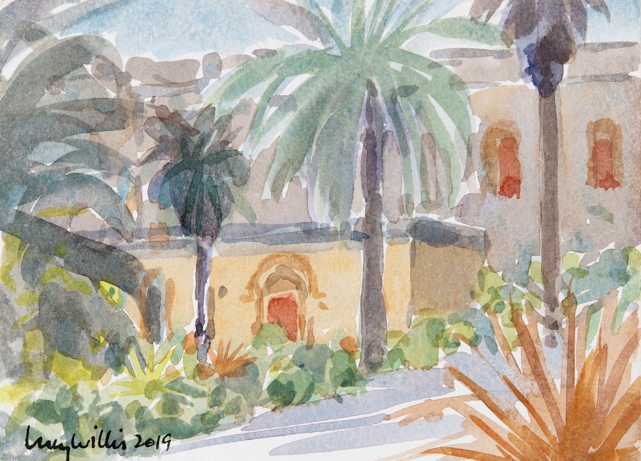 A Abadia Beneditina, Abu Ghosh, Isreal, 2019 (w - c no papel) de Lucy Willis