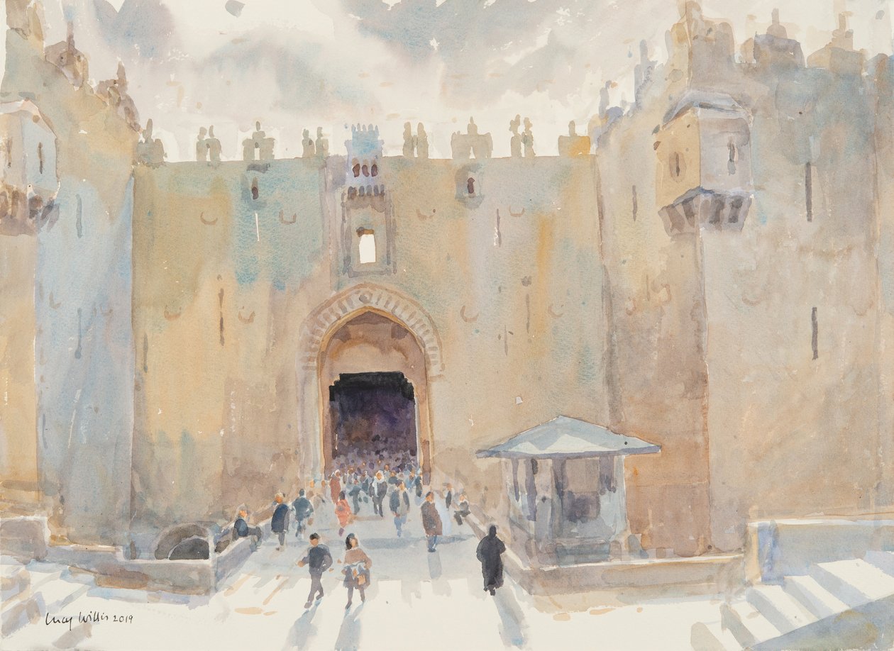 The Damascus Gate, Jerusalem, 2019 (w - c no papel) de Lucy Willis