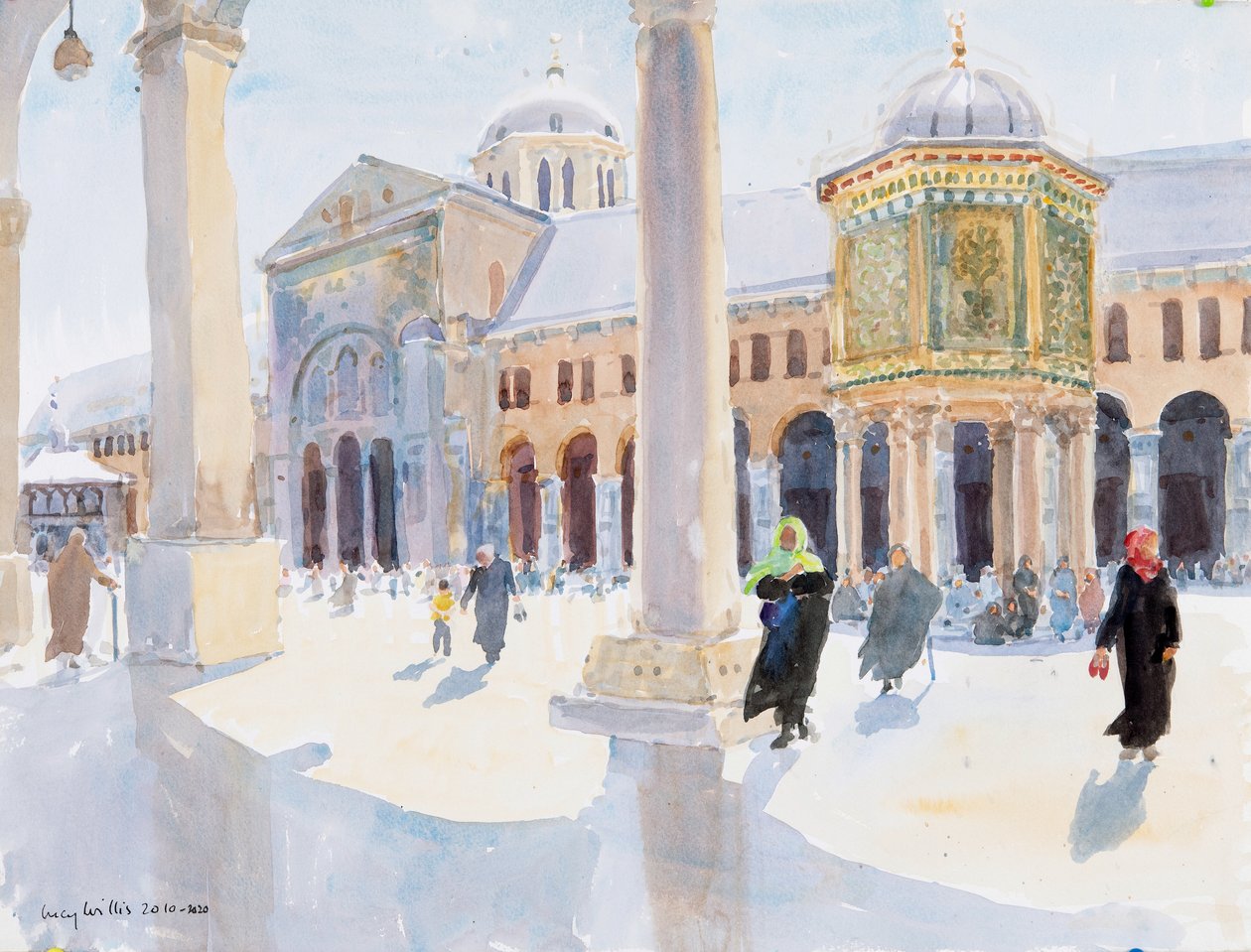 A Grande Mesquita Omíada, Damasco, Síria, 2019 (w - c no papel) de Lucy Willis