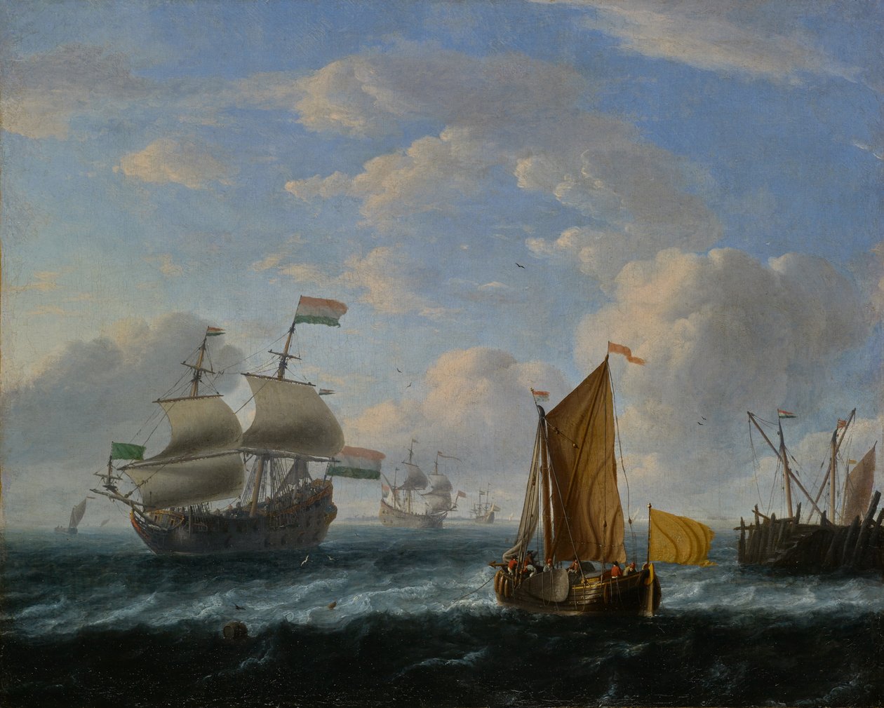 Navios de guerra holandeses de Ludolf Backhuysen