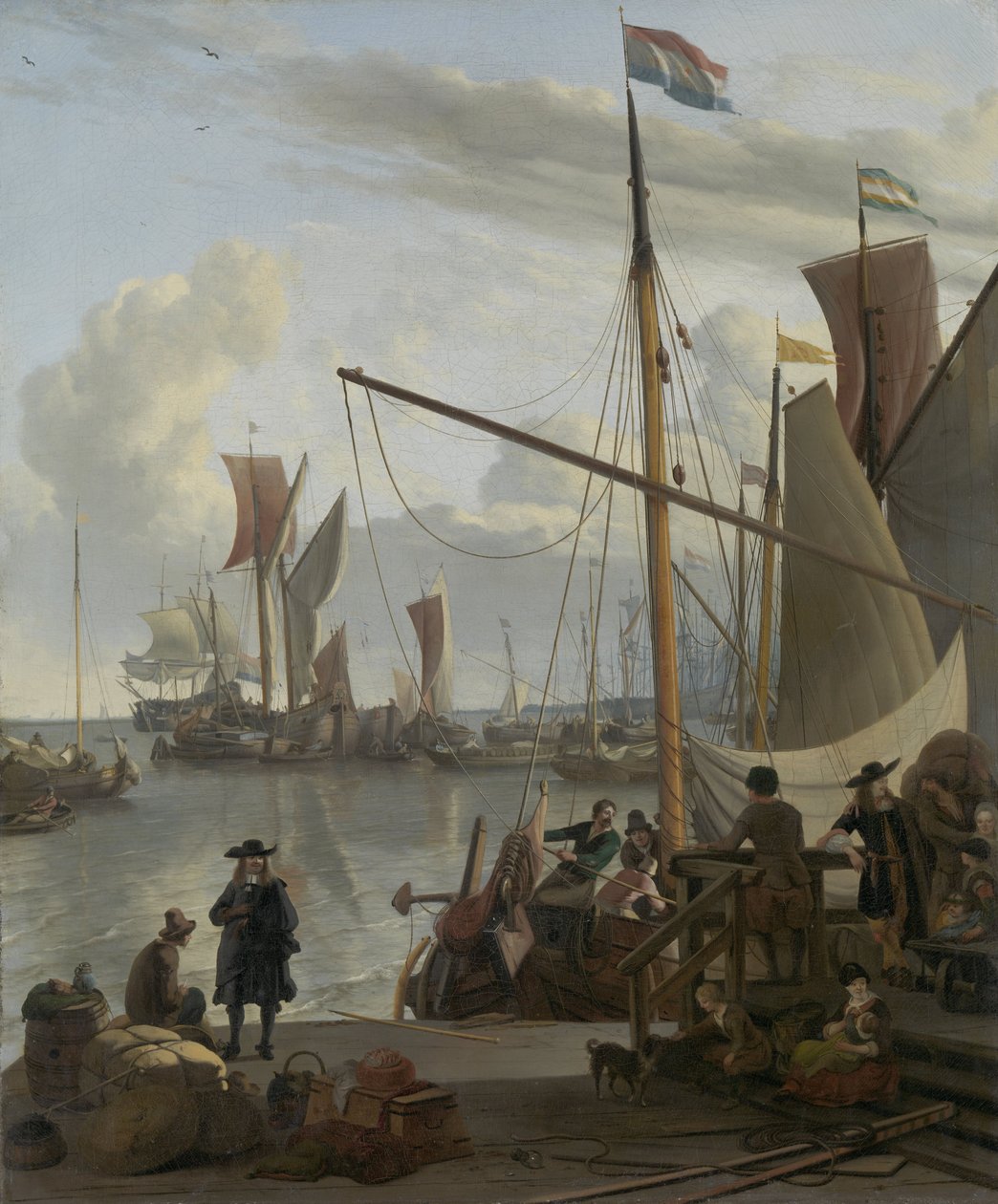 O Y em Amesterdão, visto do Mosselsteiger (cais do mexilhão) de Ludolf Bakhuizen