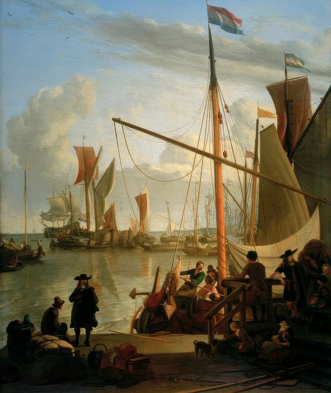 O Ij antes de Amsterdã do Mosselsteiger ou dos Bothhuisjes de Ludolf Backhuysen
