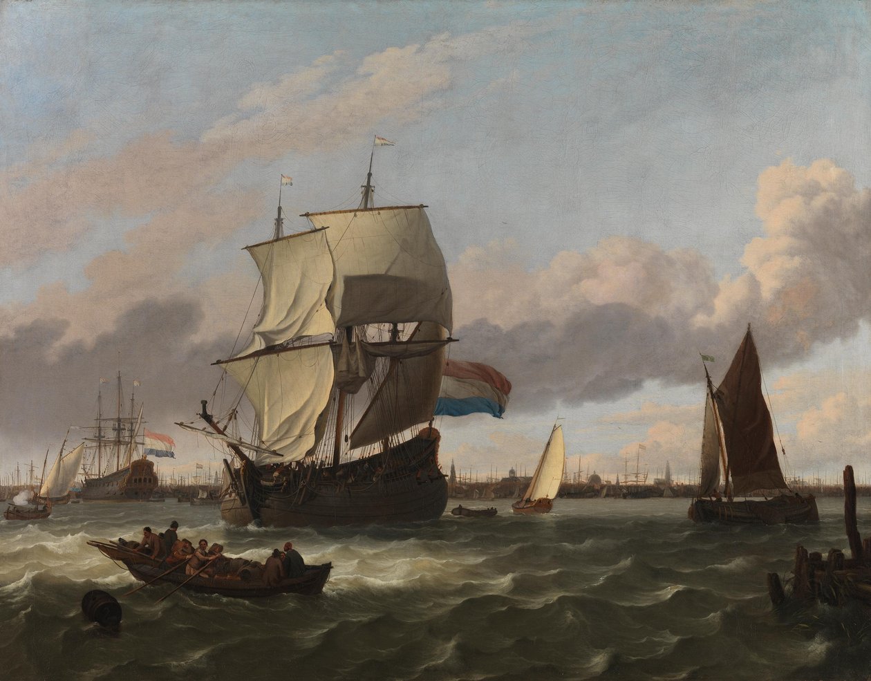 O porto marítimo de Amesterdão de Ludolf Backhuysen