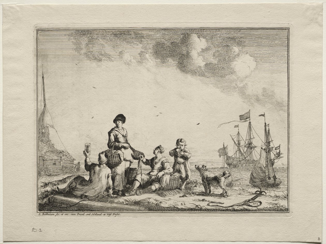 Fish Vender de Ludolf Backhuysen
