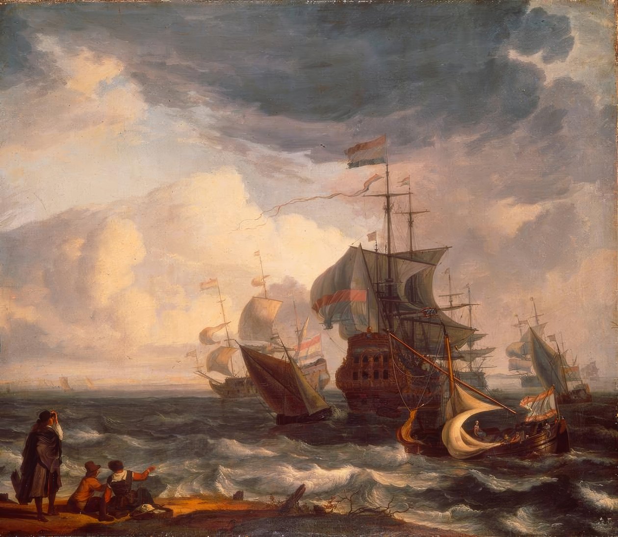 Navios de guerra holandeses de Ludolf Backhuysen