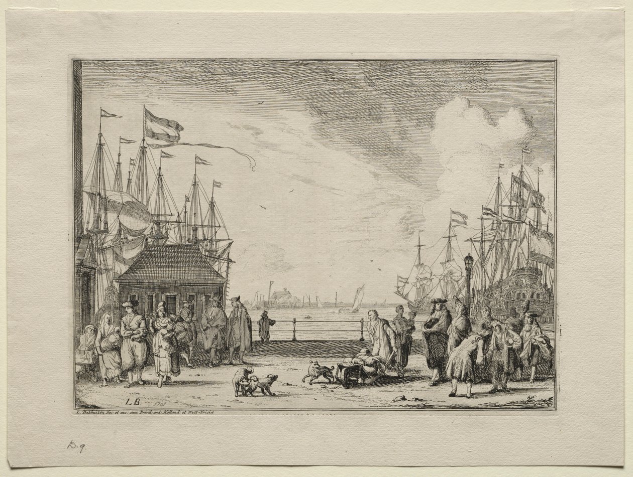 Porto em Amsterdã, 1701. de Ludolf Backhuysen