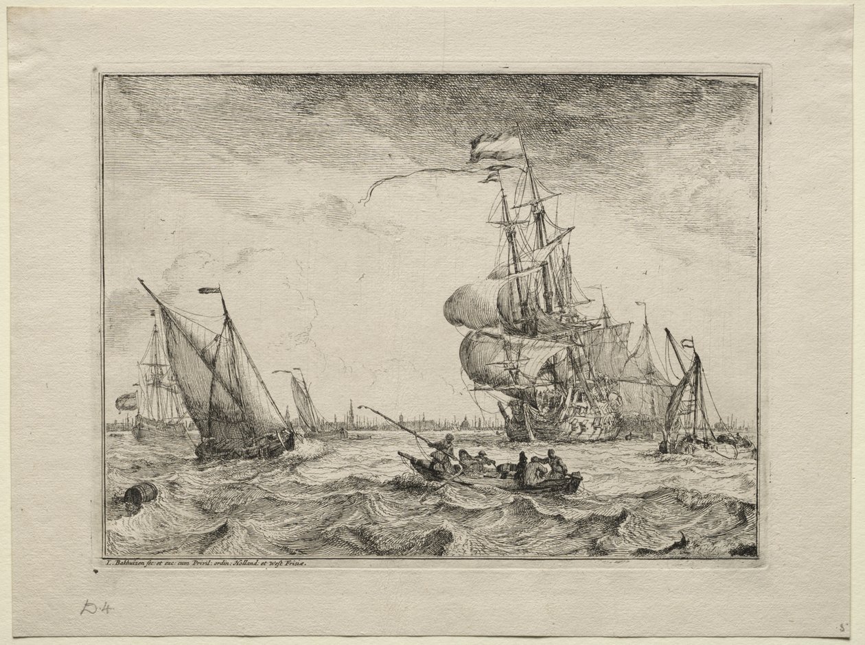 Navios a toda a vela de Ludolf Backhuysen