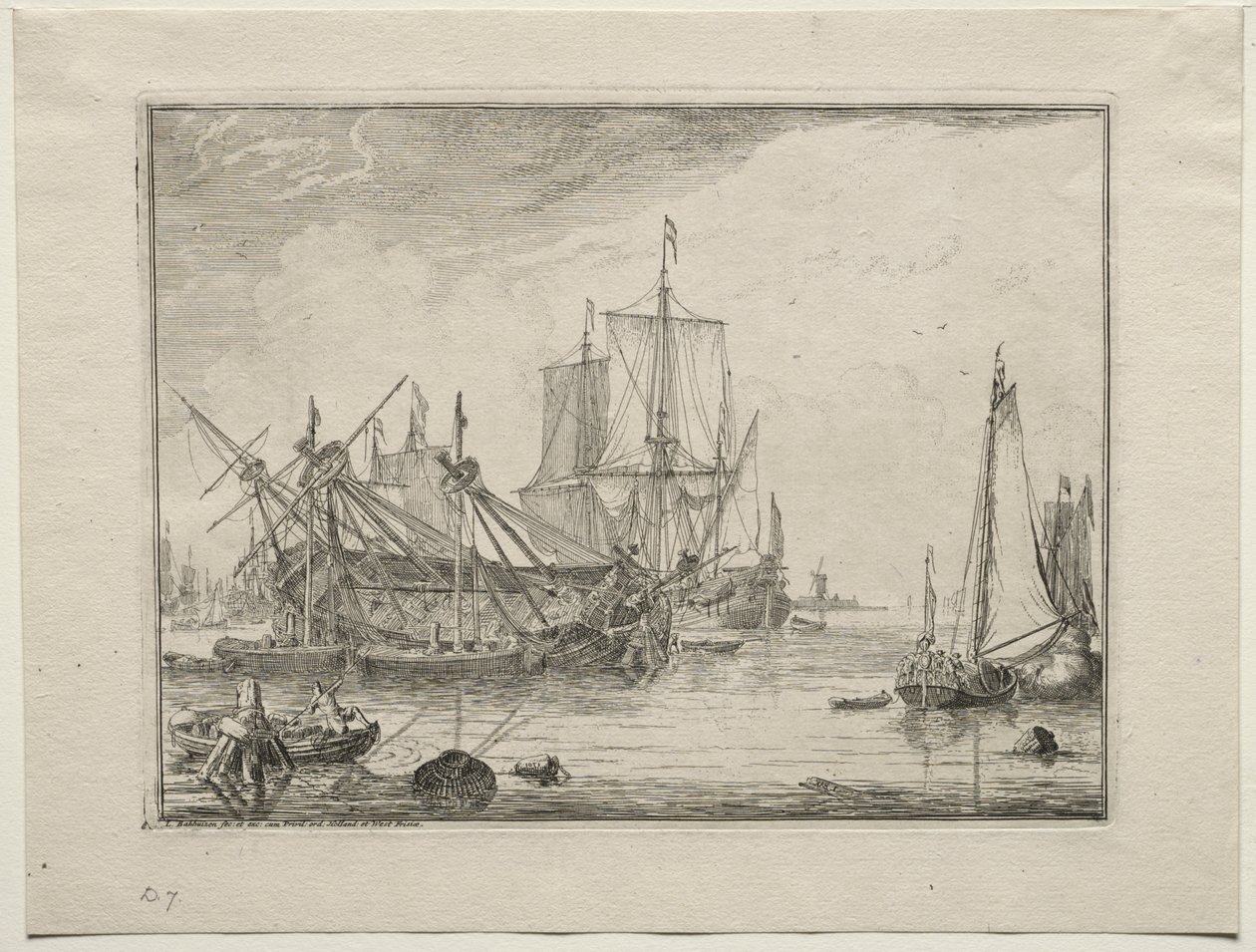 Navios em reparo de Ludolf Backhuysen
