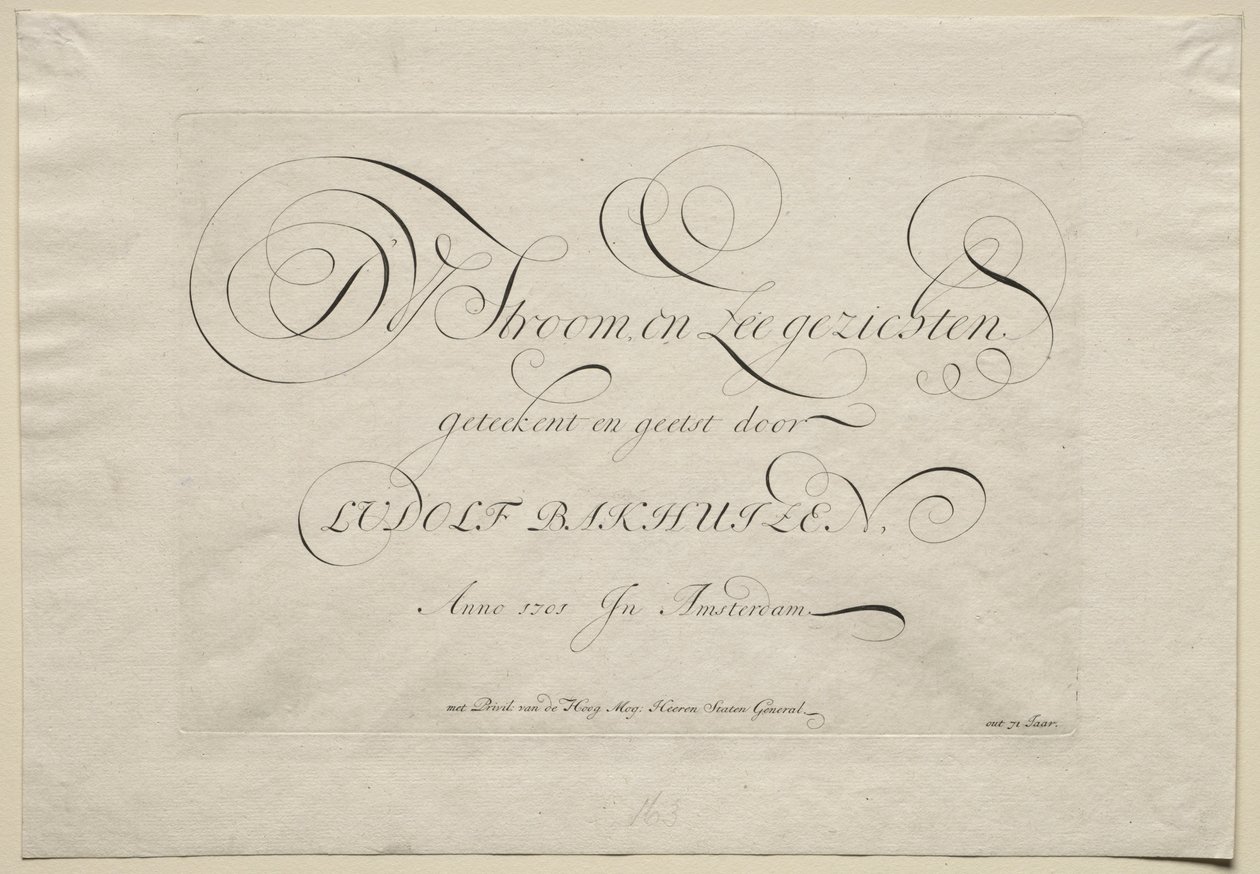 O rio IJ e Seascapes, 1701. de Ludolf Backhuysen