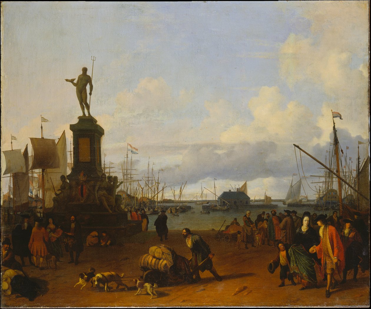 Vista do porto de Amesterdão no rio IJ de Ludolf Backhuysen