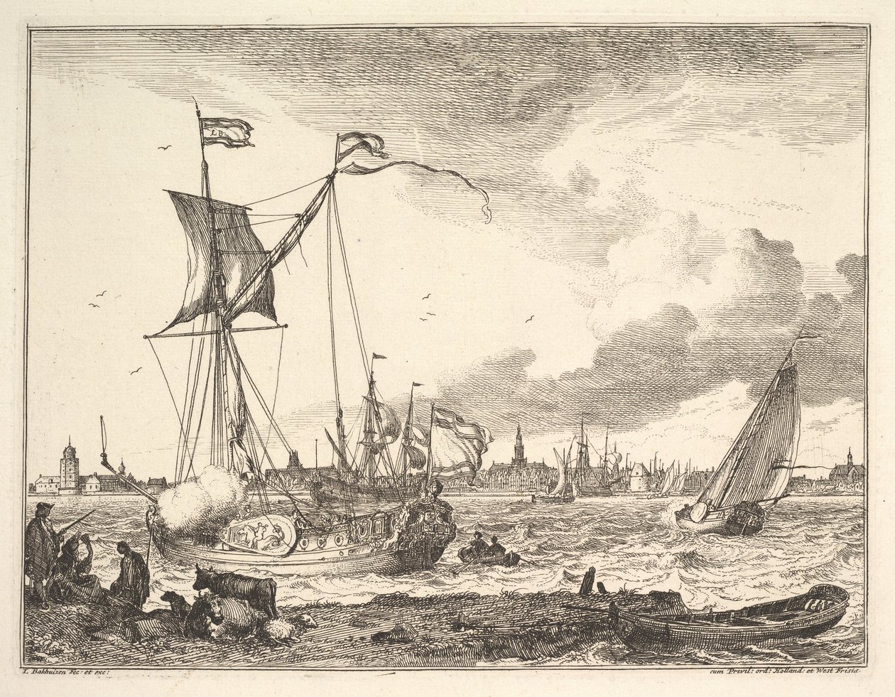 Cena de Harbor. de Ludolf Backhuysen I