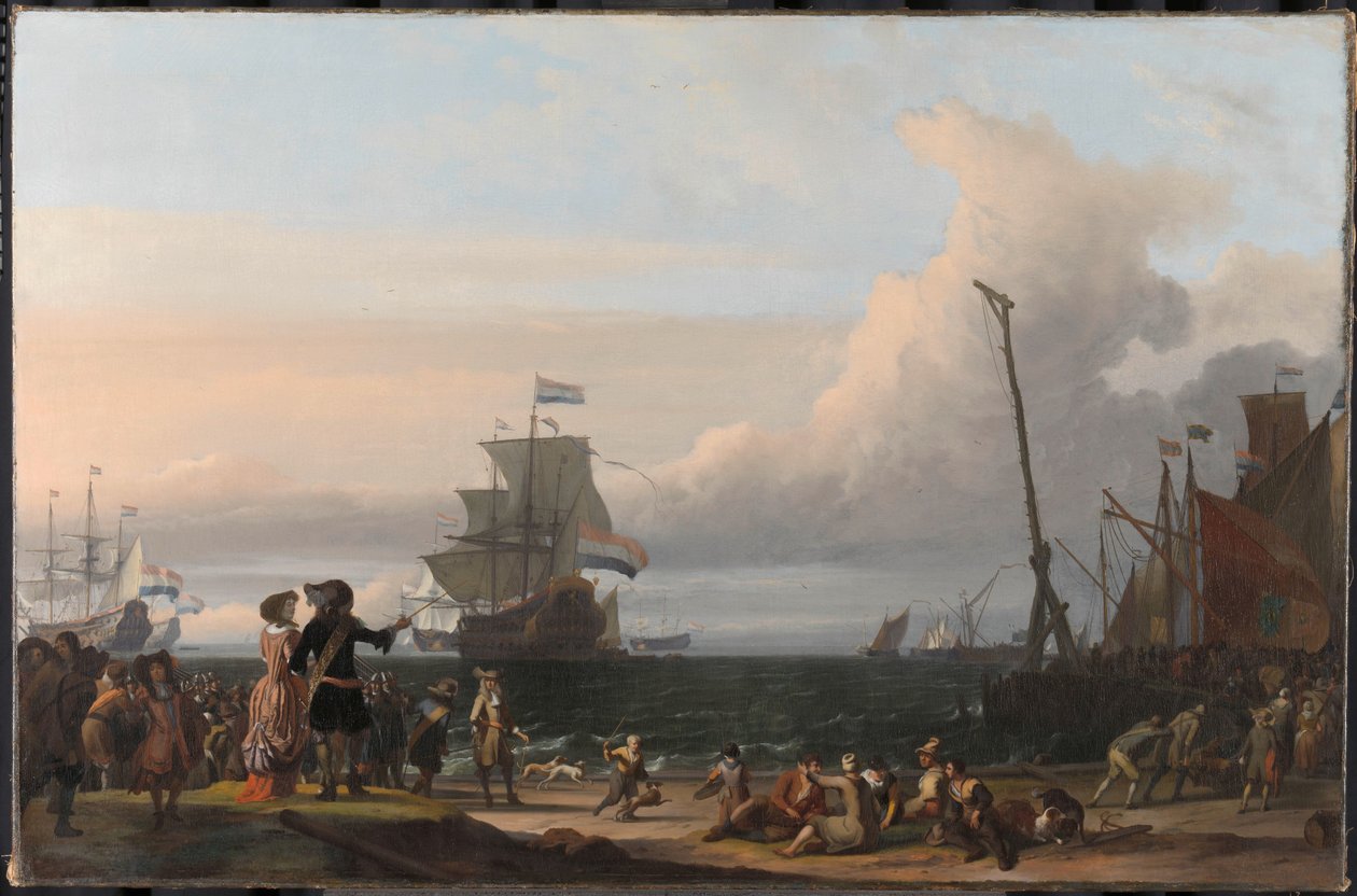 Navios Holandeses nas Estradas de Texel; no meio o 