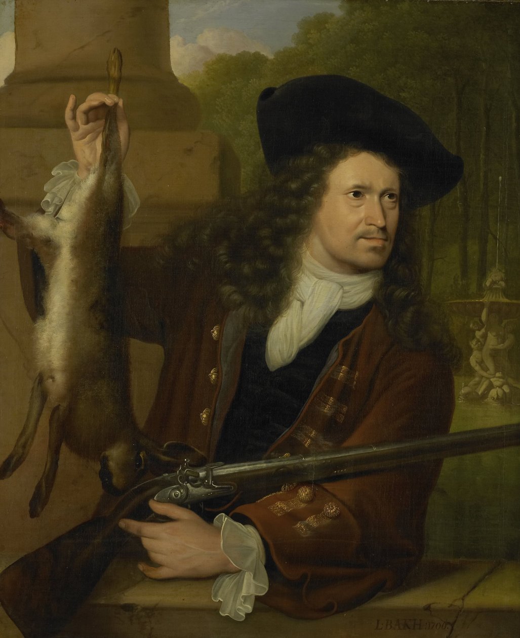 Jan de Hooghe (1650-1731). Primo de Anna de Hooghe, vestido para fotografar de Ludolf Bakhuysen