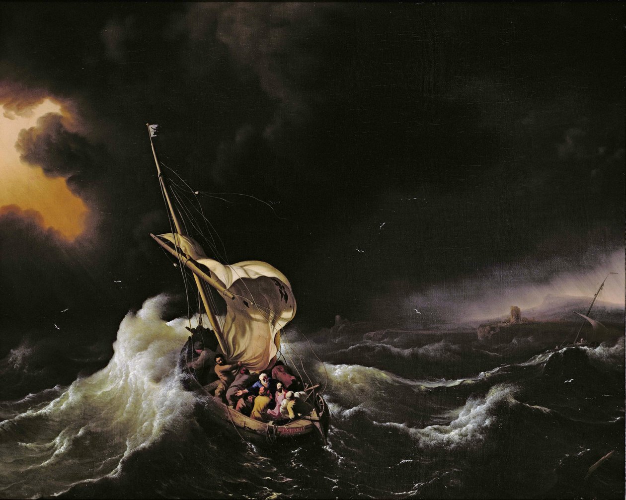 Cristo na Tempestade sobre o Mar da Galileia de Ludolf I Backhuysen