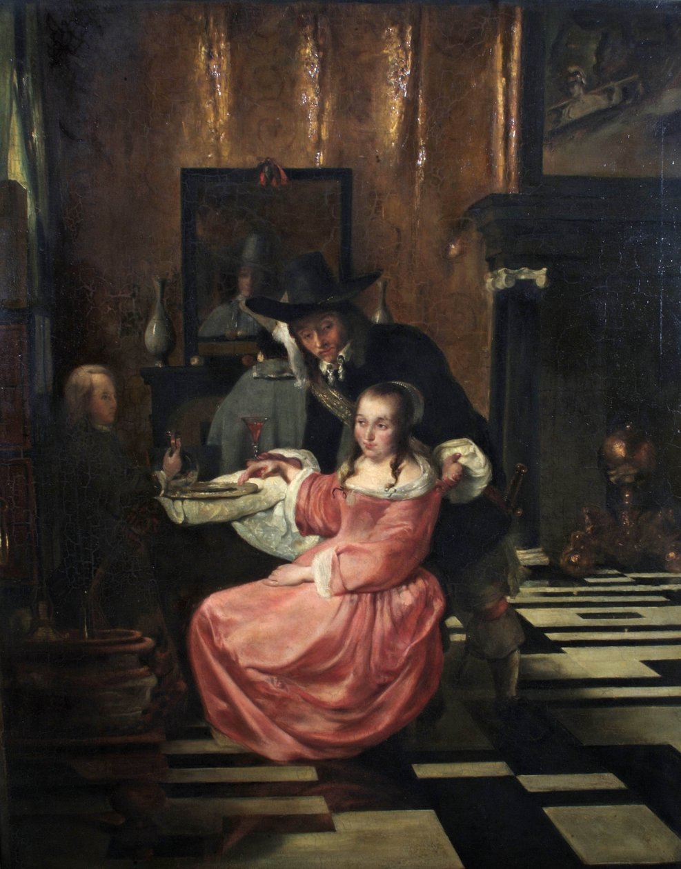 Interior holandês com figuras de Ludolf de Jongh
